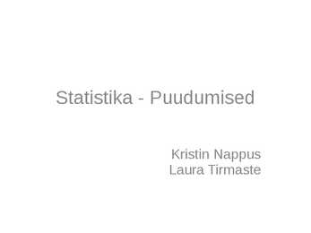 Statistika - Puudumised