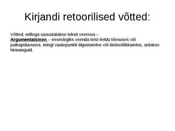 Kirjandi retoorilised võtted #3