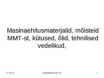Masinaehitusmaterjalid-mõisteid MMT-st-kütused-õlid-tehnilised vedelikud