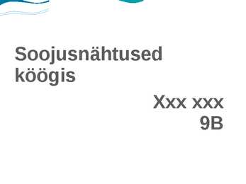 Soojusnähtused köögis