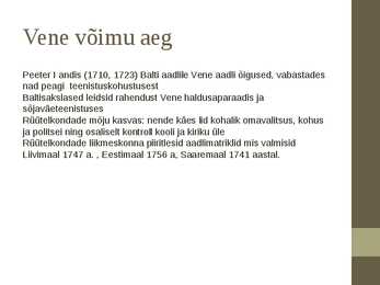 Vene aja esimene sajand #2