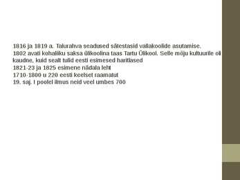 Priikslaskmine ja ärkamisaeg #9