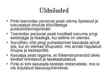 Puidutöötlemise tehnoloogia CNC pinkidel #119