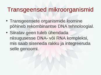 Geneetiliselt muundatud organismid ehk GMO #4