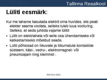 Lülitid #3