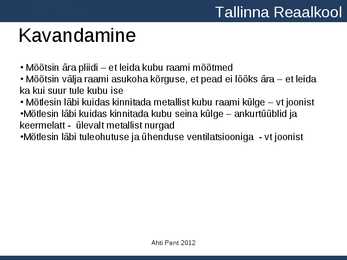 9 klassi lõputöö esitluse näidis #6
