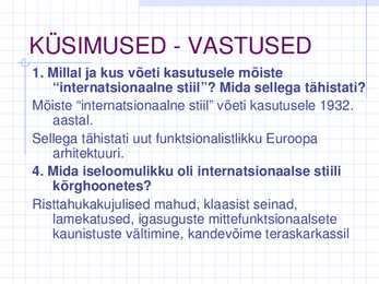 ARHITEKTUUR PÄAST II MAAILMASÕDA - INTERNATSIONAALNE STIIL #16