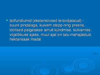 Pollumajandus #9