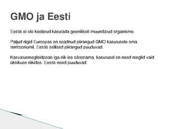 GMO - poolt ja vastu #6