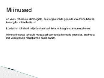 GMO - poolt ja vastu #9
