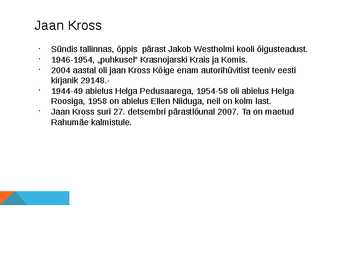 Jaan Krossi elulugu #2