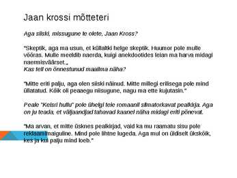 Jaan Krossi elulugu #7