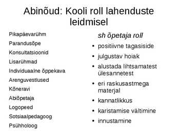 Nõrkade õpilaste järeleaitamine #2