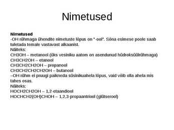 Alkoholide esitlus #4