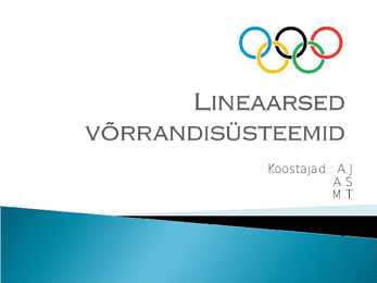 Lineaarsed võrrandisüsteemid