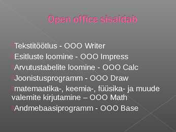 Mis on Open Office #7