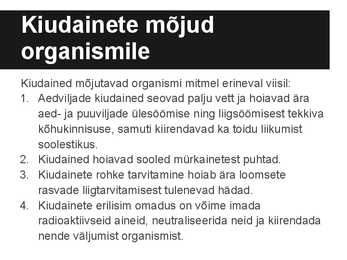 Kiudained ja nende tähtsus #7