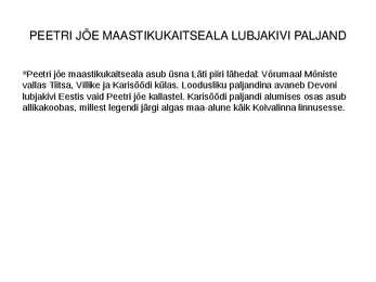 Eesti vaatamisväärsused ppt esitlus #4