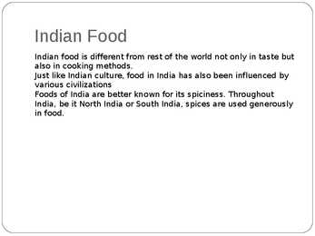 Indian foods- India toidud-ppt esitlus #2