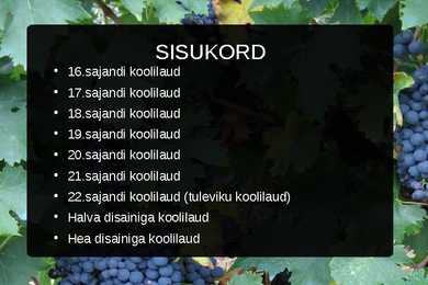 Koolilaudade taustauuring