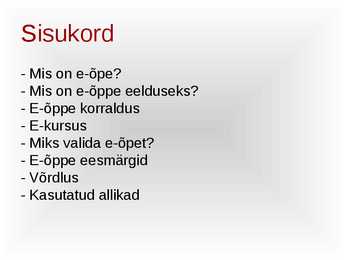 E-õppe korraldus #2