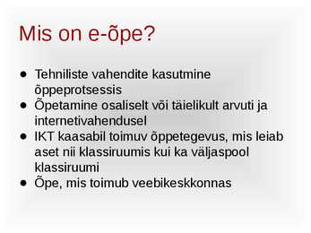 E-õppe korraldus #3