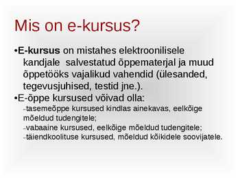 E-õppe korraldus #6