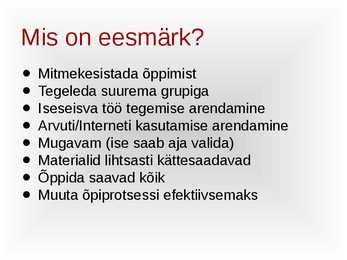 E-õppe korraldus #8