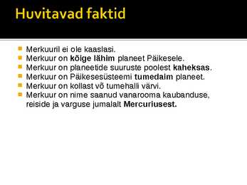 Merkuuri esitlus #5