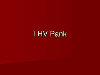 LHV Panga esitlus