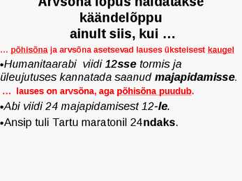 Arvsõna-põimlause-otsekõne #10