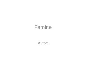 Famine nälg