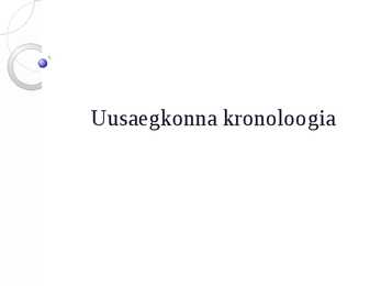 Uusaegkonna kronoloogia