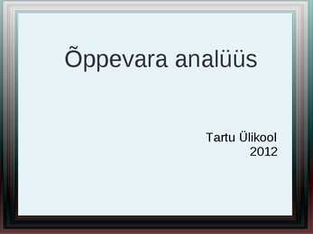 Õppevara esitlus