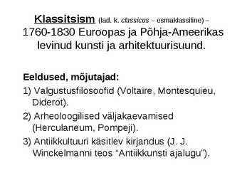 Klassitsismi põhjalik esitlus #2