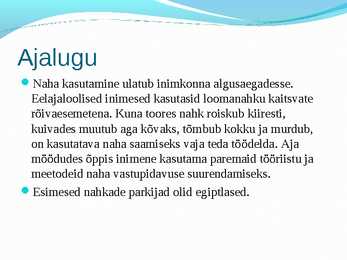 Nahkade töötlemine ettekanne #2