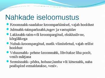 Nahkade töötlemine ettekanne #14