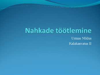Nahkade töötlemine ettekanne