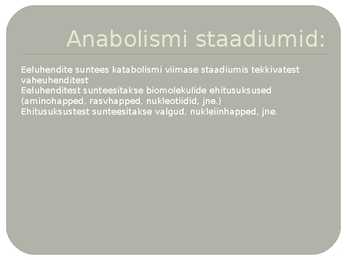Aine- ja energiavahetus #9