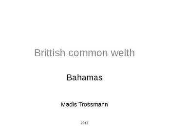 Brittish common welth - Bahamas