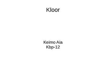 Kloor ja leidumine looduses
