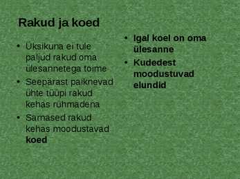 Elundid ja elundkonnad #2