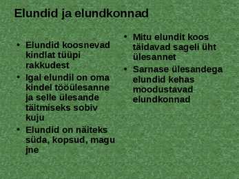 Elundid ja elundkonnad #3