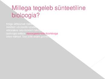 Sünteetiline bioloogia #2