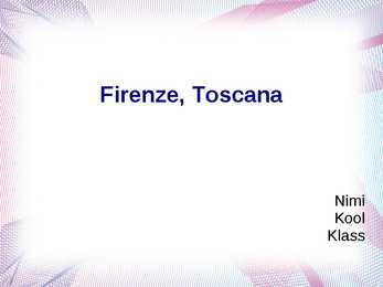 Firenze ja Toscana