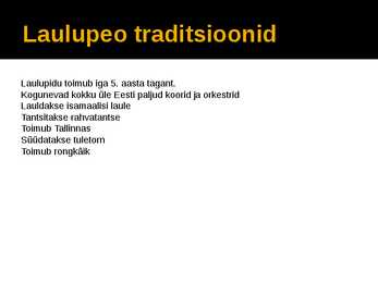 I üldlaulupidu ja laulupidude traditsioonid #7
