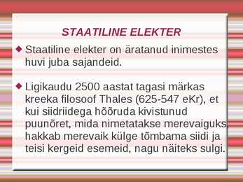 Elekter - füüsika #3