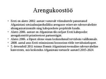 Afganistan ja Eesti #6
