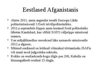 Afganistan ja Eesti #9