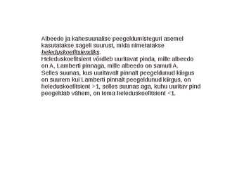 Mis on albeedo ja mis on kahesuunaline peegeldustegur #9